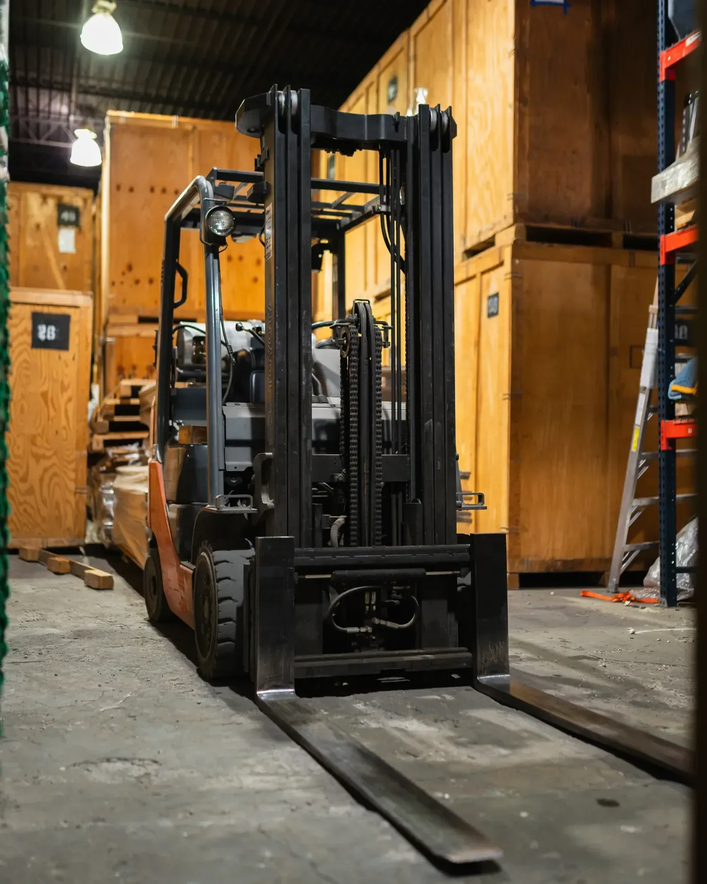 Forklift in the Move-tastic! storage warehouse