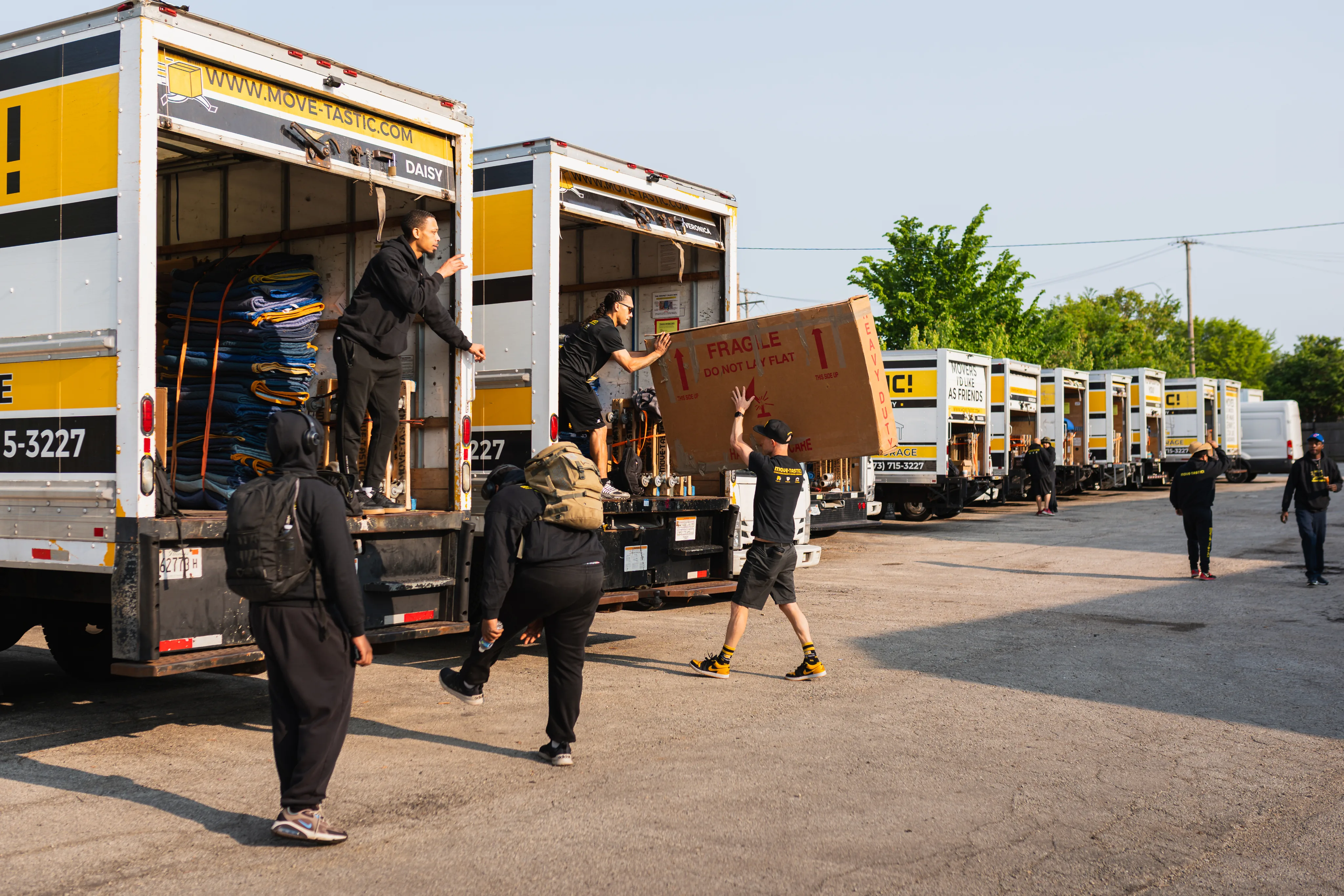 Move-tastic! crew unloading a truck in Chicago